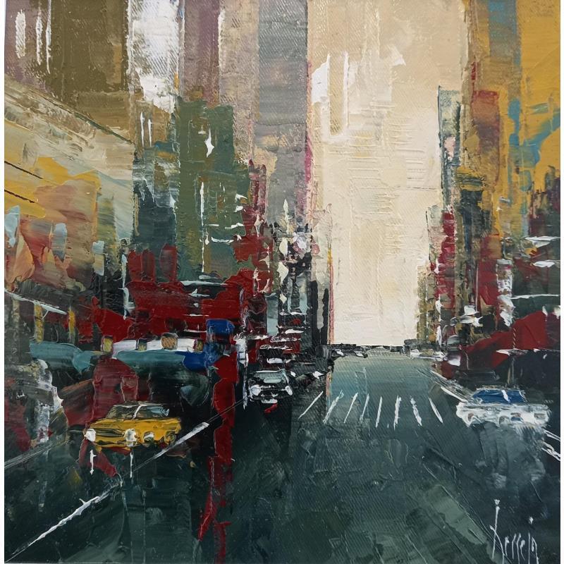 Peinture Manhattan par Dessein Pierre | Tableau Figuratif Urbain Architecture Huile