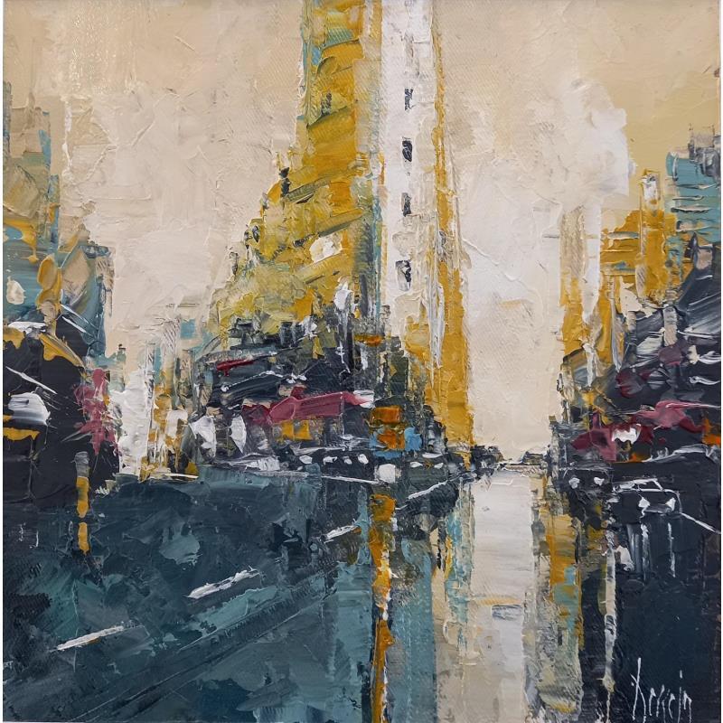 Peinture Flatiron par Dessein Pierre | Tableau Figuratif Urbain Architecture Huile