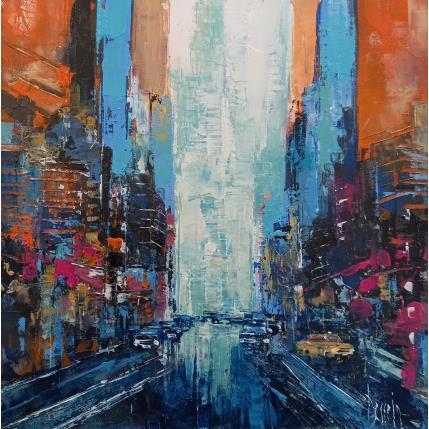 Painting Broadway by Dessein Pierre | Painting Figurative Oil Architecture, Urban