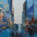 Peinture Lower Manhattan par Dessein Pierre | Tableau Figuratif Urbain Architecture Huile