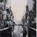 Peinture Black Manhattan par Dessein Pierre | Tableau Figuratif Urbain Architecture Huile