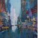 Peinture Light on NY par Dessein Pierre | Tableau Figuratif Urbain Architecture Huile