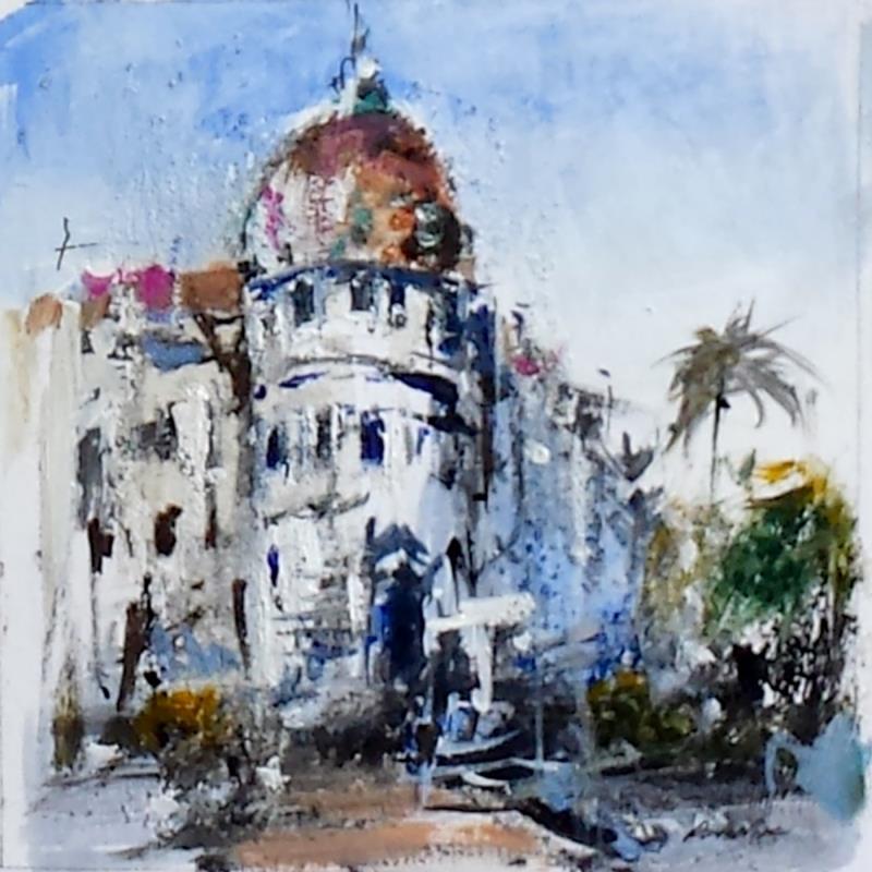 Painting grand hôtel by Poumelin Richard | Painting Figurative Acrylic, Oil Landscapes