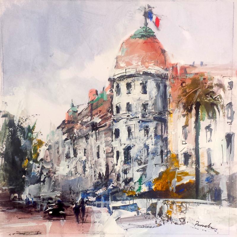 Painting negresco nice by Poumelin Richard | Painting Figurative Landscapes Oil Acrylic