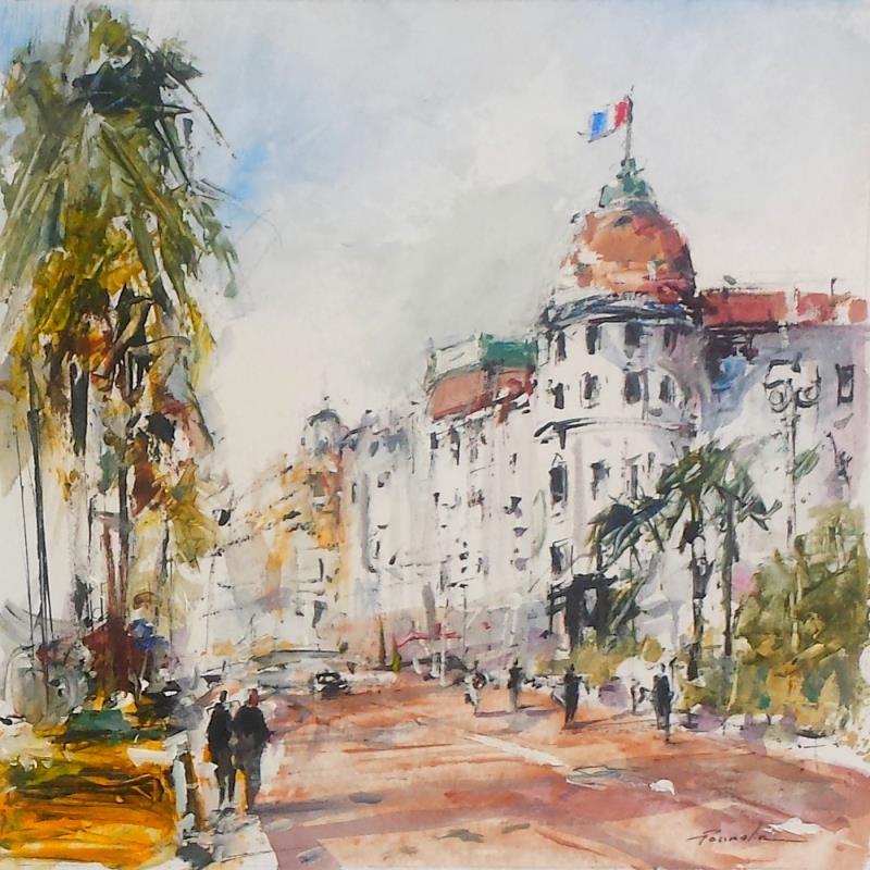 Painting negresco palace by Poumelin Richard | Painting Figurative Acrylic, Oil Landscapes