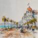 Painting retour au negresco by Poumelin Richard | Painting Figurative Landscapes Oil Acrylic