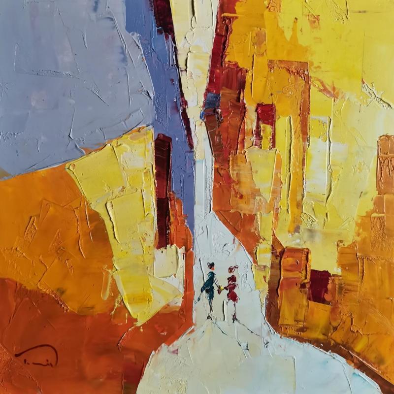 Peinture Les amis par Tomàs | Tableau Abstrait Urbain Huile