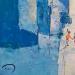 Peinture Tout Bleu par Tomàs | Tableau Abstrait Urbain Huile