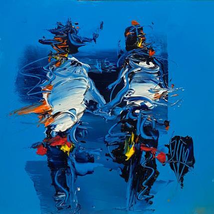 Painting En bleu by Raffin Christian | Painting Figurative Oil Life style