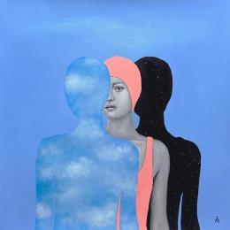 Painting Day and Night by Ivanova Margarita | Painting Surrealism Oil Portrait