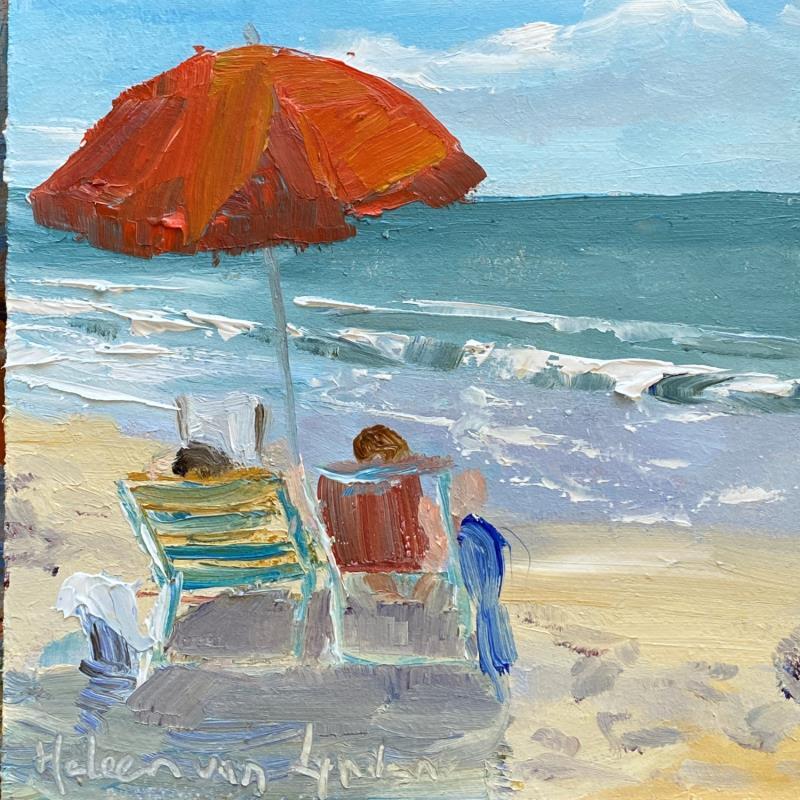 Painting aan het strand 24ws437 by Lynden (van) Heleen | Painting Figurative Landscapes Marine Oil