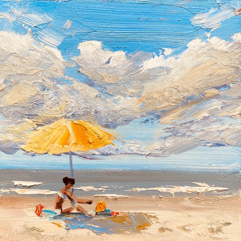 Peinture aan het strand 2 24ws438 par Lynden (van) Heleen | Tableau Figuratif Huile Marine, Paysages