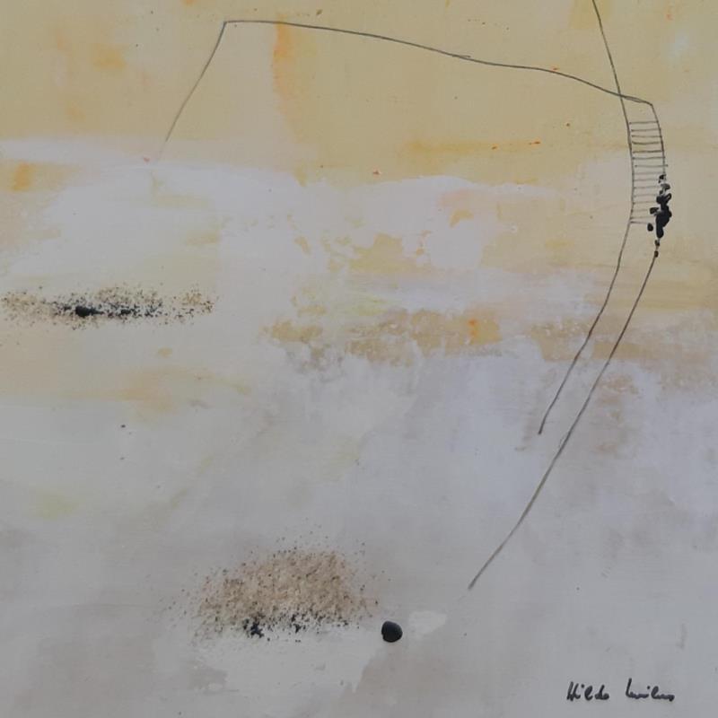 Peinture abstract beige A 113 par Wilms Hilde | Tableau Abstrait Acrylique Collage