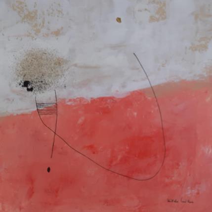 Peinture abstract red B 104 par Wilms Hilde | Tableau Abstrait Acrylique, Collage, Feuille d'or