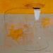 Peinture abstract jaune B 110 par Wilms Hilde | Tableau Abstrait Acrylique Collage