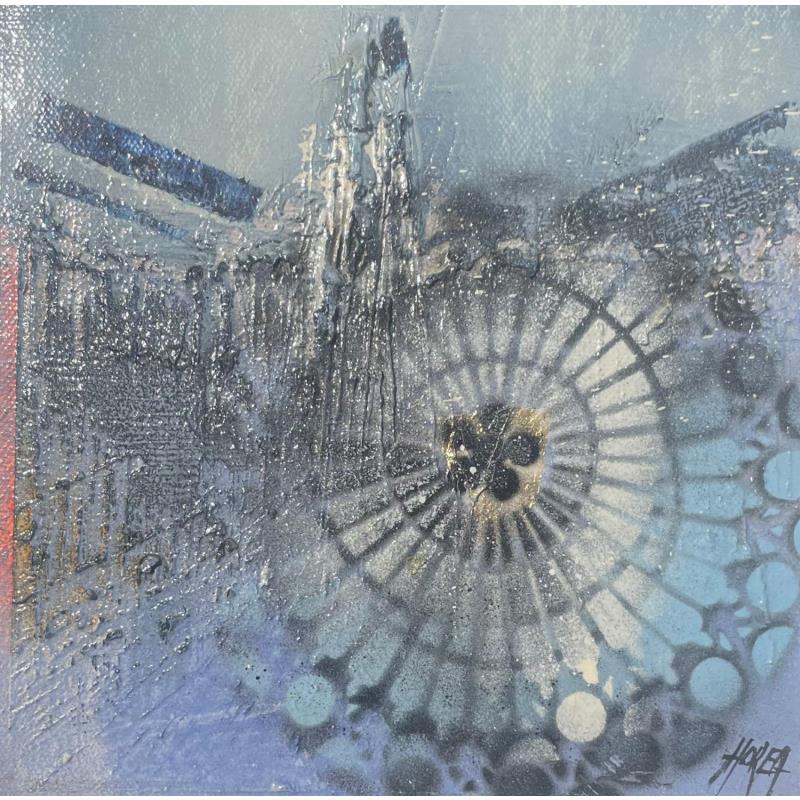 Painting Cathédrale Blue- Cathédrale de Strasbourg by Horea | Painting Figurative Urban Oil