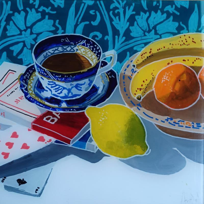 Painting Du citron pour Francis by Auriol Philippe | Painting Figurative Still-life Plexiglass Acrylic Posca