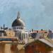 Peinture Le Panthéon sur les Toits par Brooksby | Tableau Figuratif Architecture Huile