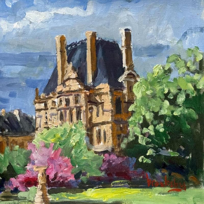 Peinture Louvre Love par Brooksby | Tableau Impressionnisme Nature Architecture Huile