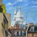 Peinture Sacre Coeur sur les toits par Brooksby | Tableau Figuratif Huile