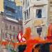 Painting Rue Monge by Brooksby | Painting Figurative Urban Architecture Oil