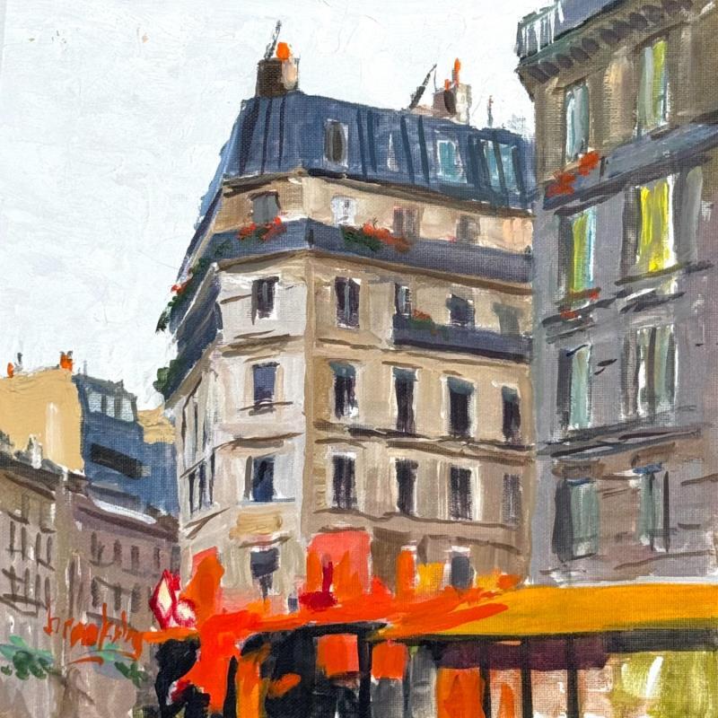 Painting Rue Monge by Brooksby | Painting Figurative Urban Architecture Oil