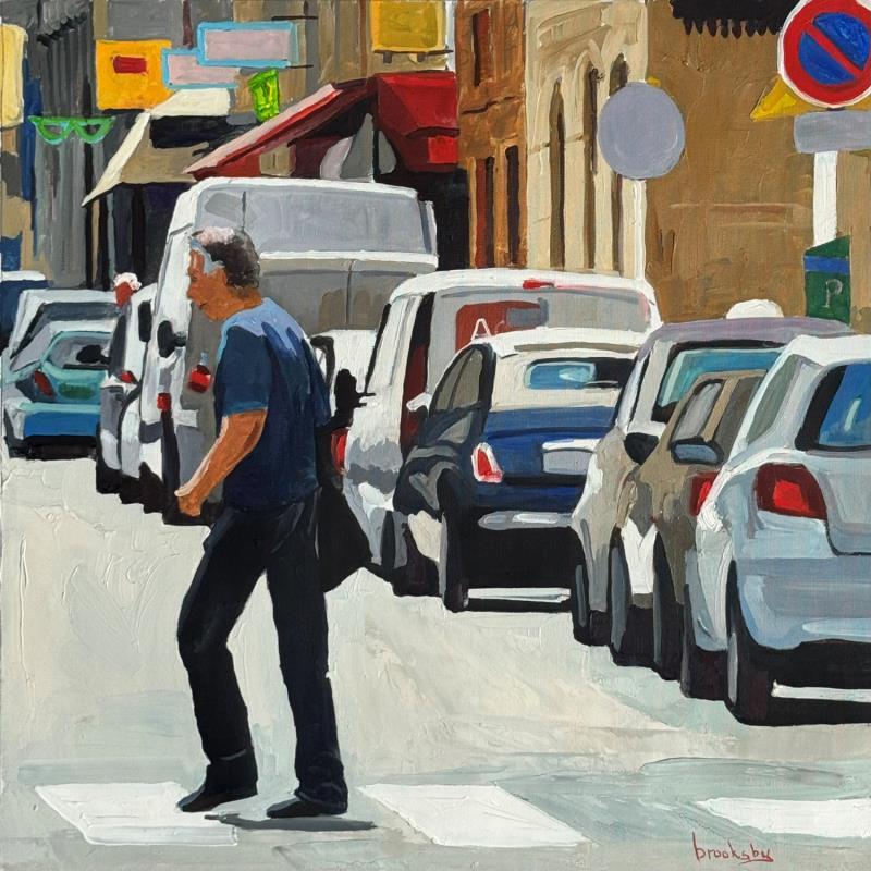 Painting Sunny-Side Paris by Brooksby | Painting Figurative Landscapes Urban Life style Oil