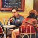 Painting Red Eye Cafe - Cafe Descartes Paris by Brooksby | Painting Figurative Life style Oil