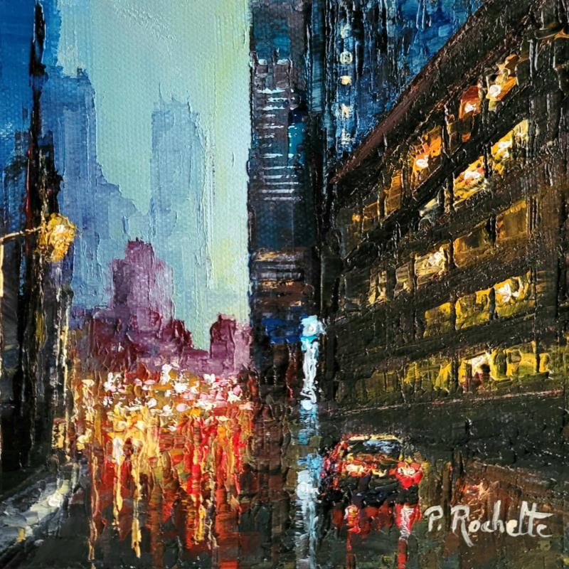 Peinture Blue light par Rochette Patrice | Tableau Figuratif Urbain Huile