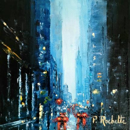 Painting Il pleut sur New-York  by Rochette Patrice | Painting Figurative Oil Urban