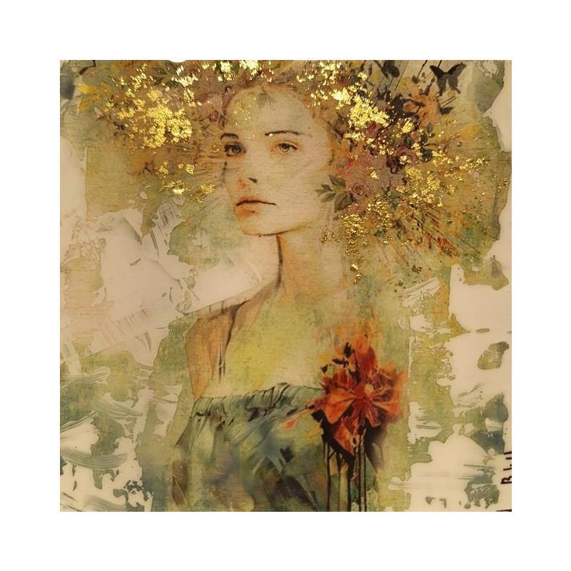 Painting Elisa by Bofill Laura | Painting Figurative Portrait Wood Acrylic Resin