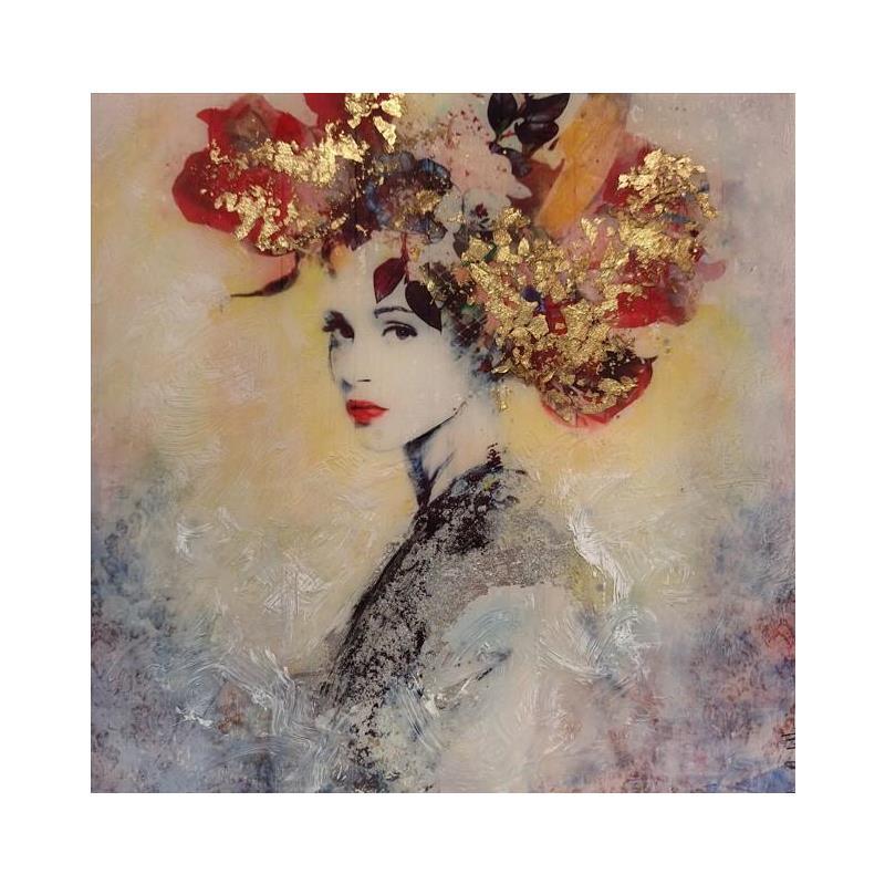 Painting Mirada de Elena by Bofill Laura | Painting Figurative Portrait Wood Acrylic Resin