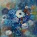 Gemälde Je suis fleur bleue von Rocco Sophie | Gemälde Art brut Acryl Collage Sand