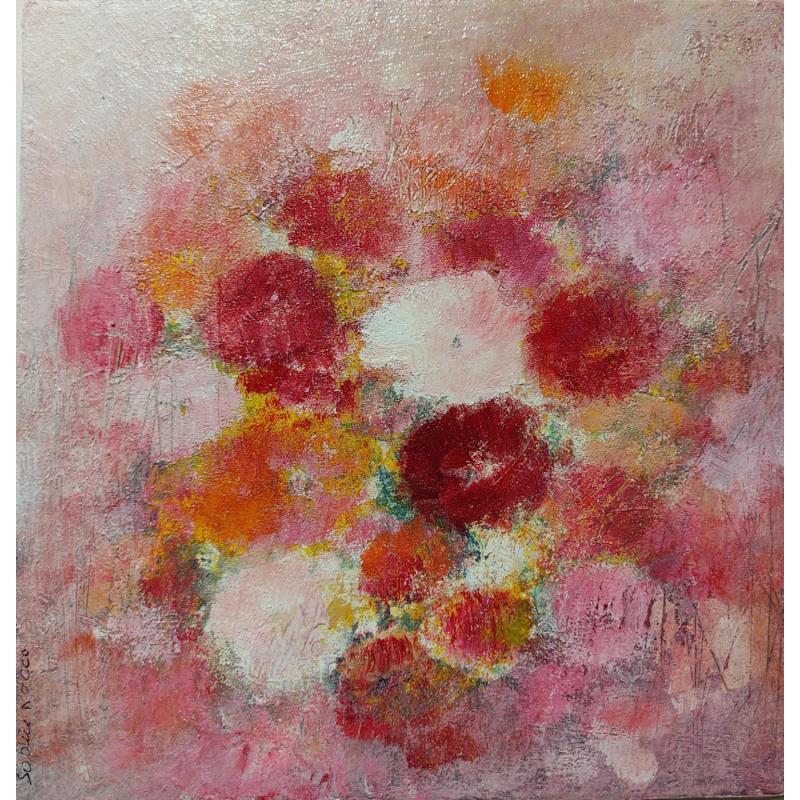 Painting Pastel floral by Rocco Sophie | Painting Raw art Acrylic, Gluing, Sand