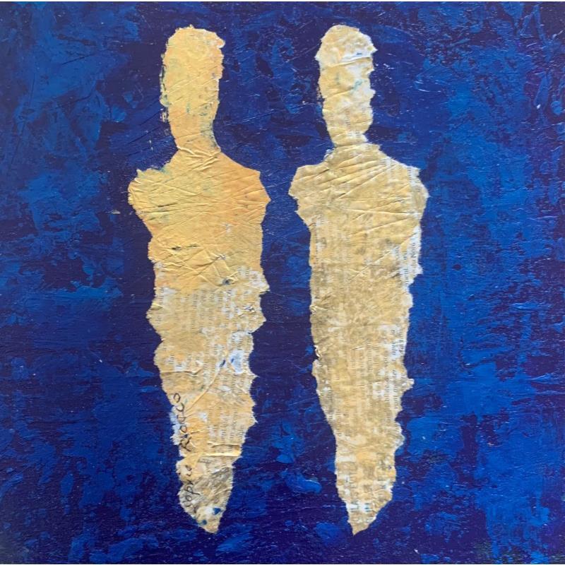 Painting Couple d'or by Rocco Sophie | Painting Raw art Acrylic Gluing Sand