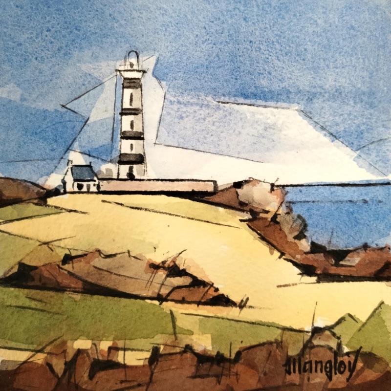 Peinture PHARE par Langlois Jean-Luc | Tableau Figuratif Marine Aquarelle