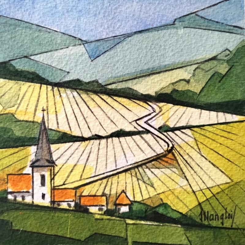 Gemälde VIGNES 2 von Langlois Jean-Luc | Gemälde Figurativ Natur Aquarell