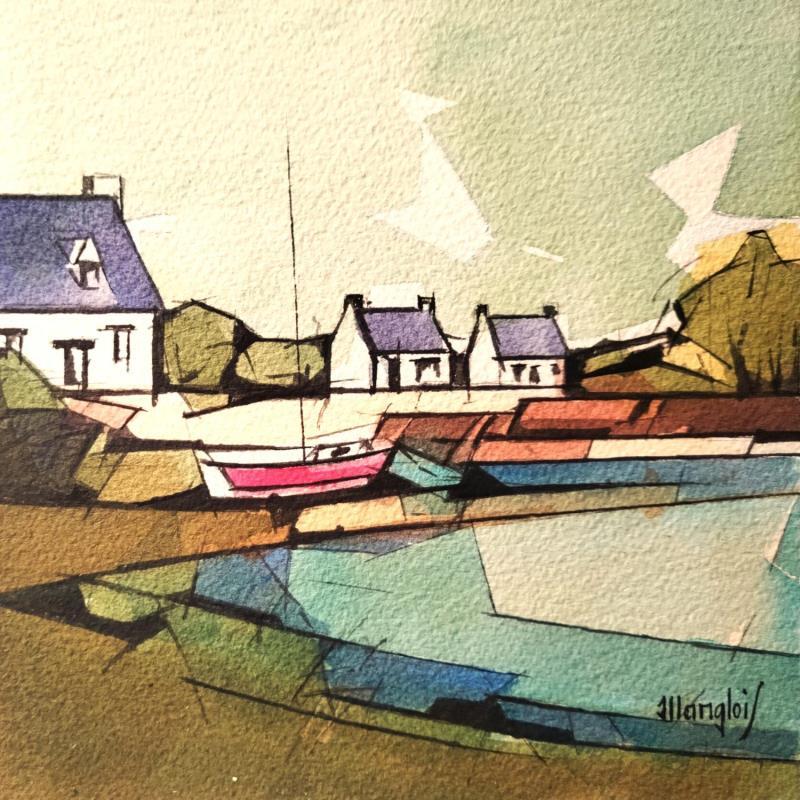 Painting En BRETAGNE 2 by Langlois Jean-Luc | Painting Figurative Marine Watercolor