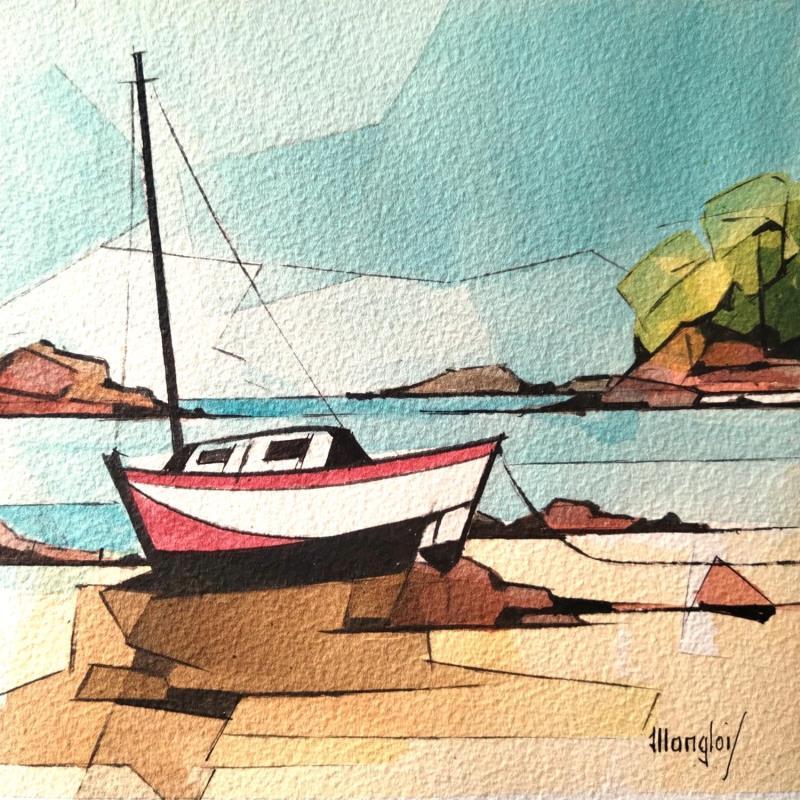 Peinture MAREE BASSE par Langlois Jean-Luc | Tableau Figuratif Marine Aquarelle