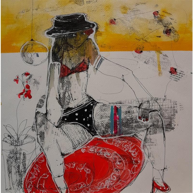 Painting Carolina dins dun pou by Boix Bernardini Empar | Painting Raw art Life style Acrylic