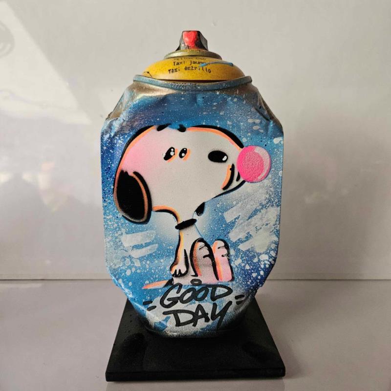 Skulptur Snoopy pink gum von Kedarone | Skulptur Pop-Art Pop-Ikonen Graffiti Acryl