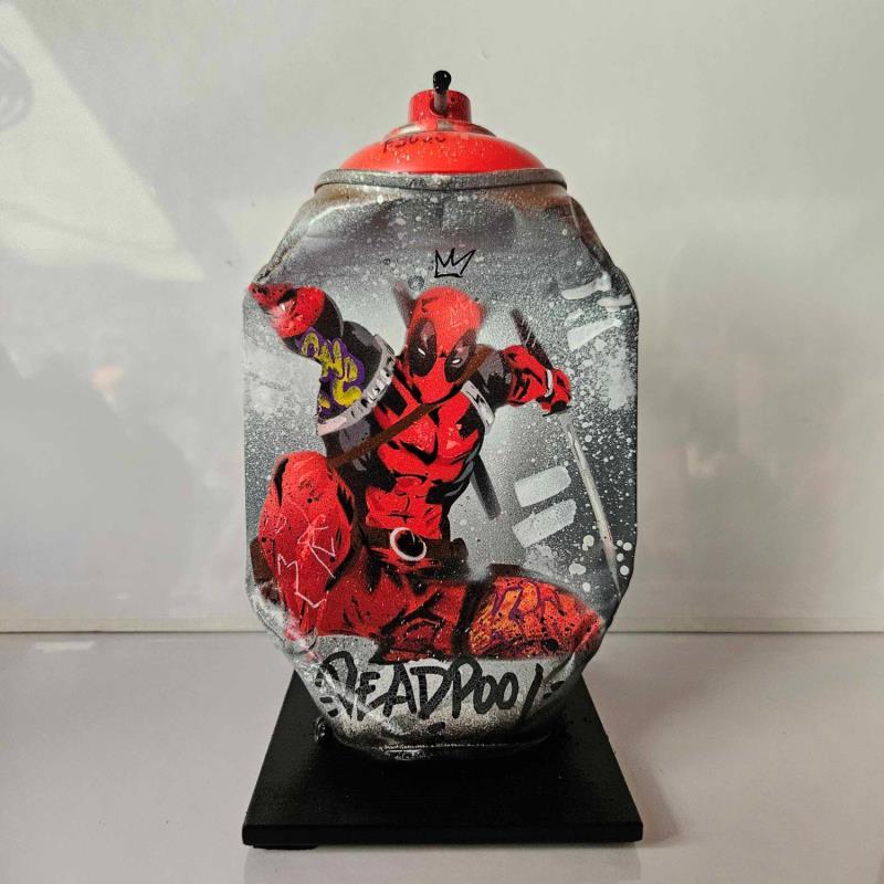 Skulptur Deadpool game over von Kedarone | Skulptur Pop-Art Pop-Ikonen Graffiti Acryl