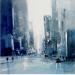 Painting CITY BLUE by Poumelin Richard | Painting Figurative Oil