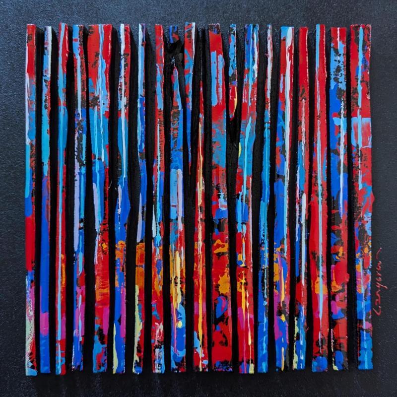 Painting Bc10 street rouge bleu orange by Langeron Luc | Painting Subject matter Wood Acrylic Resin
