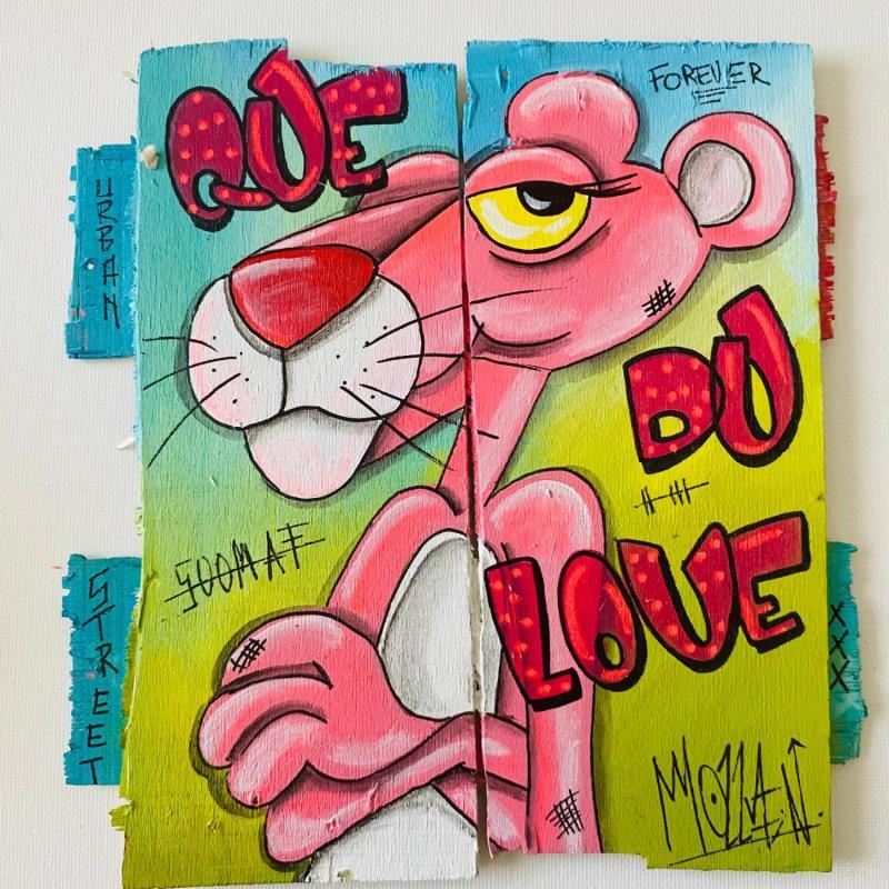 Painting  PINK by Molla Nathalie  | Painting Pop-art Pop icons Wood Acrylic Posca