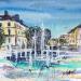 Painting Troyes Au cœur de Troyes  by Hoffmann Elisabeth | Painting Figurative Urban Watercolor