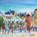 Painting Troyes Carrousel  by Hoffmann Elisabeth | Painting Figurative Urban Watercolor