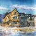 Painting Troyes La maison du Dauphin  by Hoffmann Elisabeth | Painting Figurative Urban Watercolor