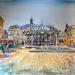 Painting Troyes Le grand Carrousel  by Hoffmann Elisabeth | Painting Figurative Urban Watercolor