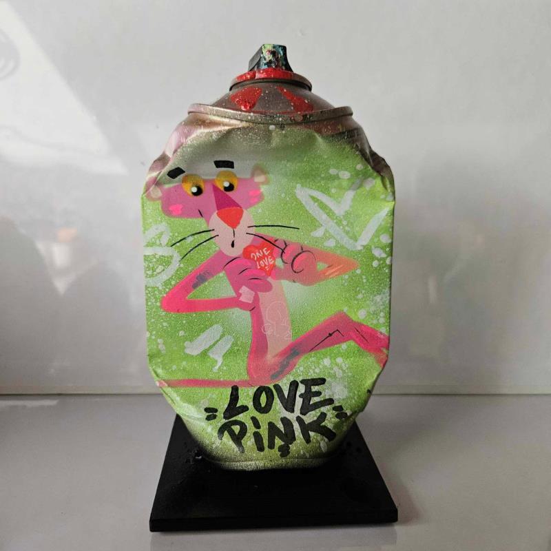 Skulptur One love pink von Kedarone | Skulptur Pop-Art Pop-Ikonen Graffiti Acryl